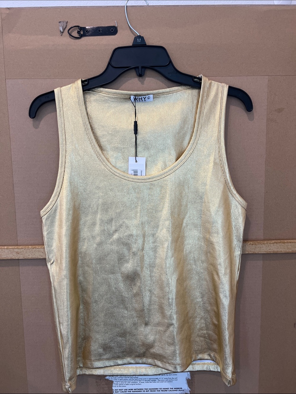 Shimmery Gold Tank Top by WHY